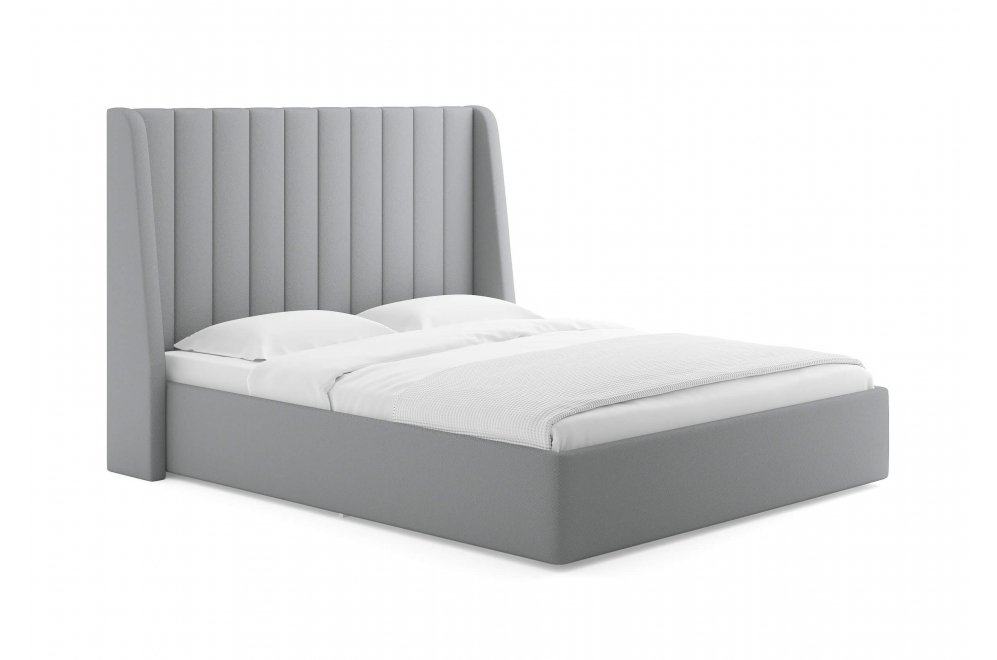 Полутораспальная кровать Samanta 140x200 с основанием диагональ светло-серый