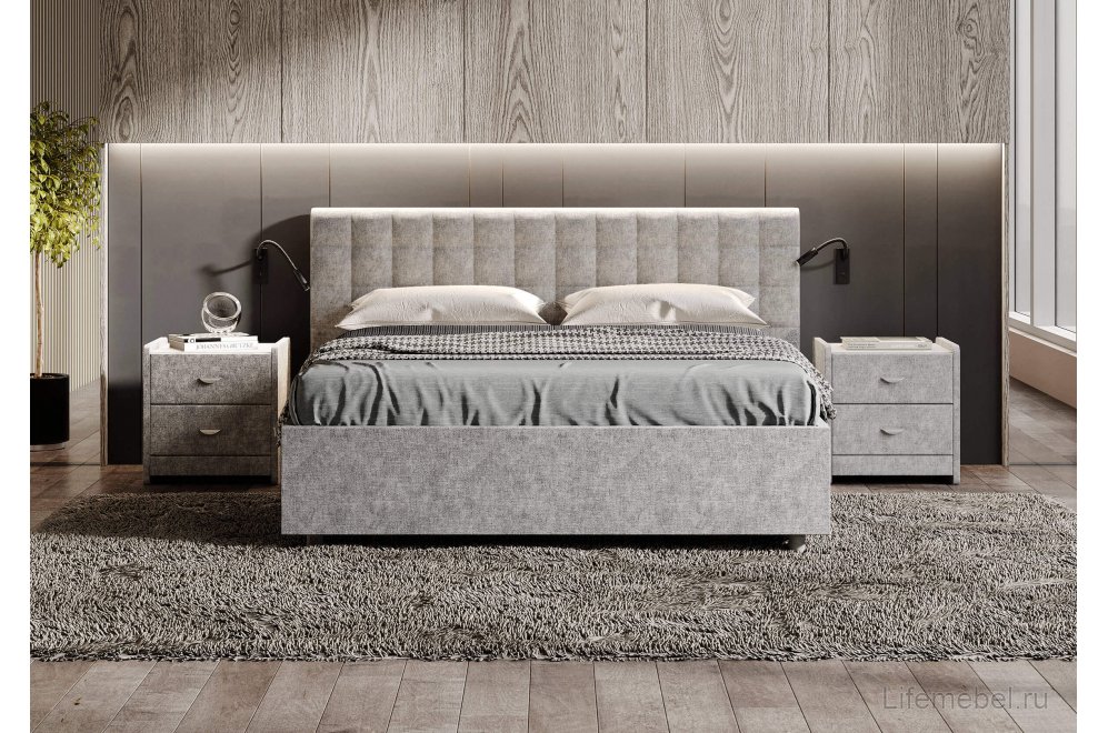 Полутораспальная кровать Siena 140x200 с основанием монако белый