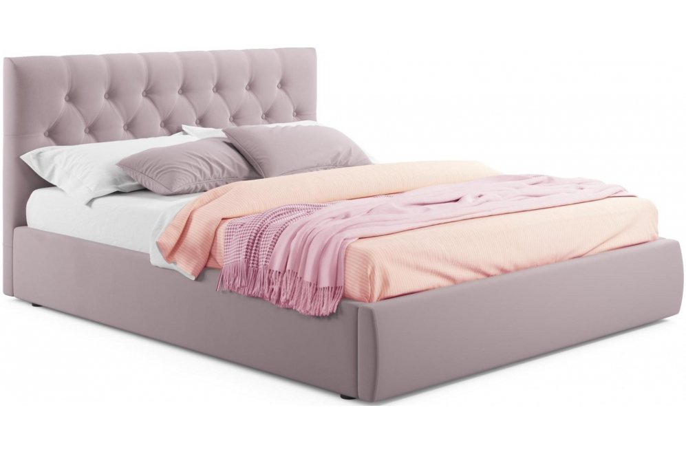 Полутораспальная кровать Verona 140х200 с ПМ лиловый велюр