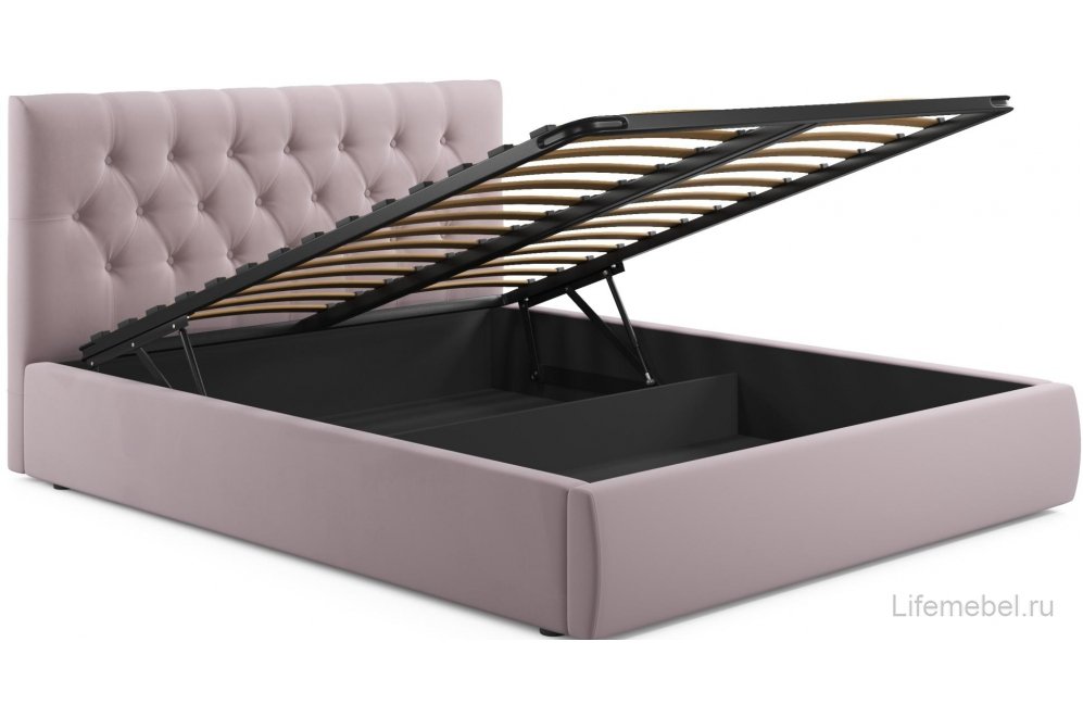 Полутораспальная кровать Verona 140х200 с ПМ лиловый велюр