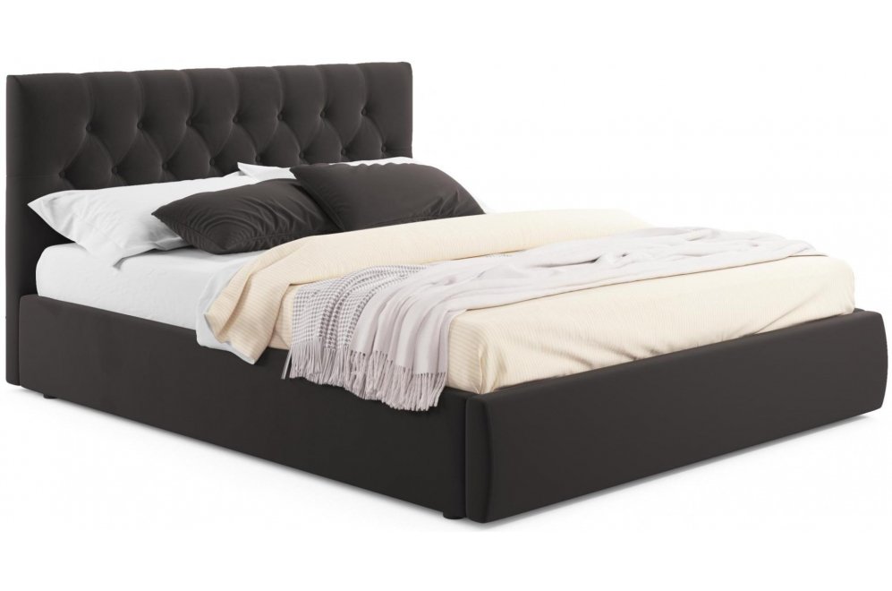 Полутораспальная кровать Verona 140х200 с ПМ велюр шоколад