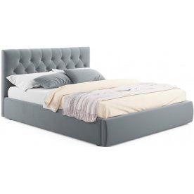 Полутораспальная кровать Verona 140х200 серый велюр