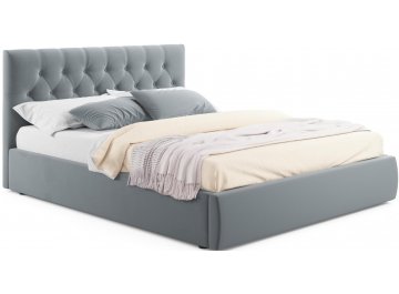 Полутораспальная кровать Verona серый велюр
