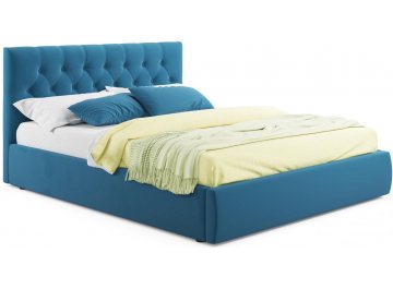 Полутораспальная кровать Verona синий велюр