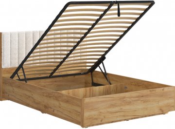 Полутораспальная кровать Юлия 140 х 200 см дуб крафт золотой / белый