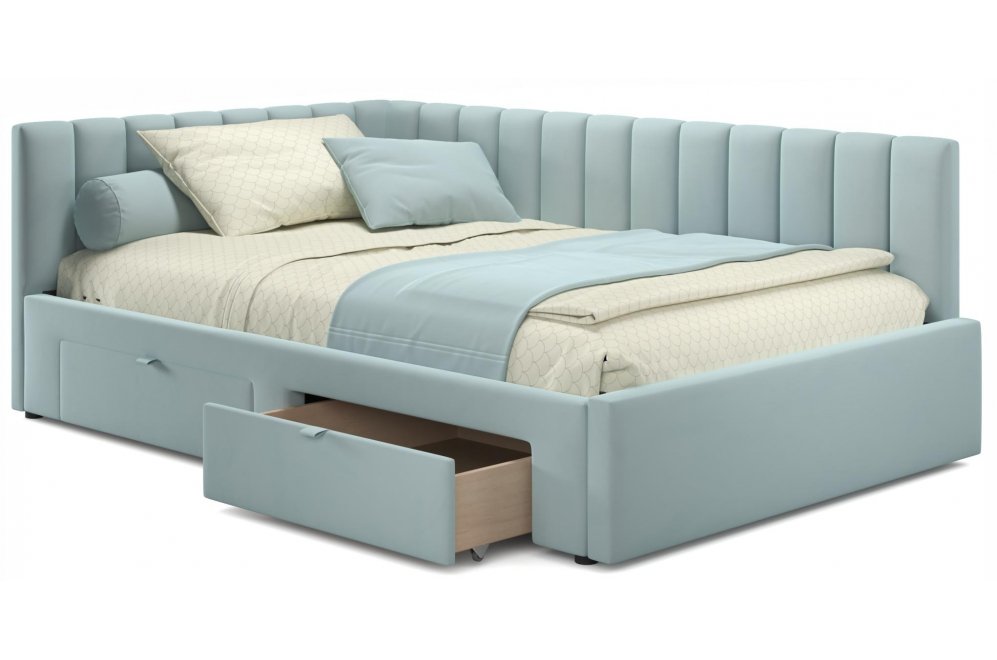 Тахта Milena 120х200 с ящиками мята пастель