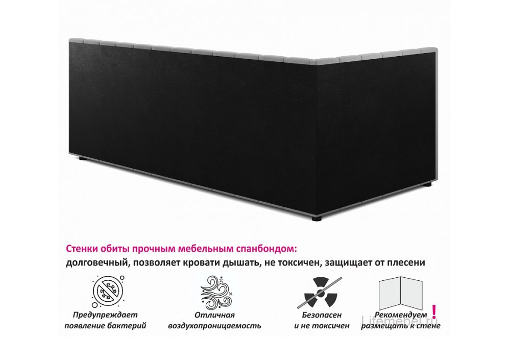 Тахта Milena 120х200 с ящиками темная