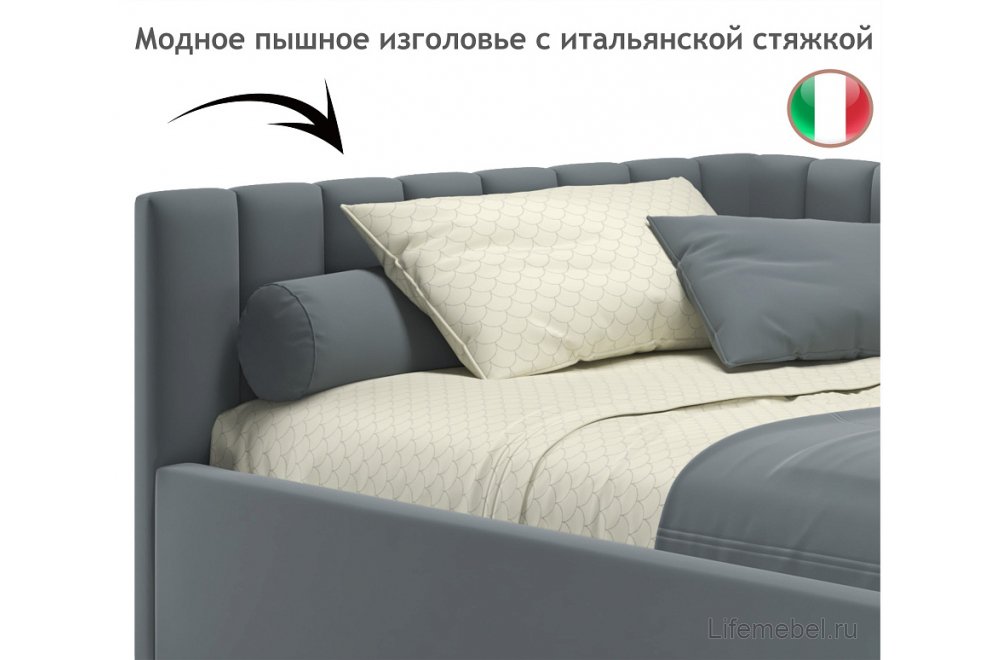 Тахта Венера 120х200 серая