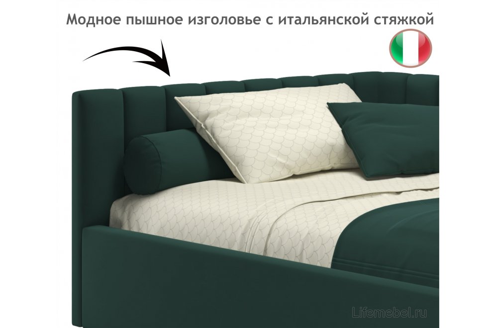 Тахта Milena 120х200 с ПМ изумруд