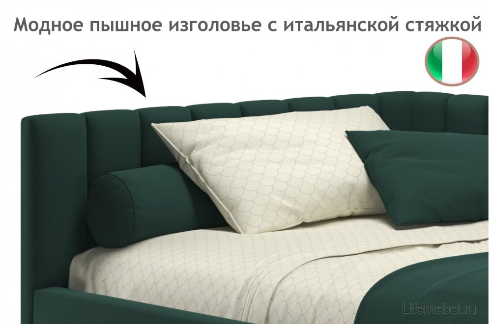 Тахта Венера 120х200 с ПМ изумруд