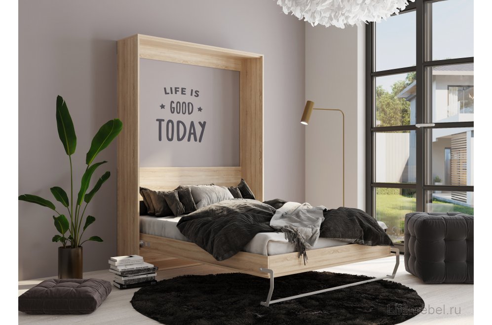 Шкаф-кровать Smart 160х200 с ПМ дуб