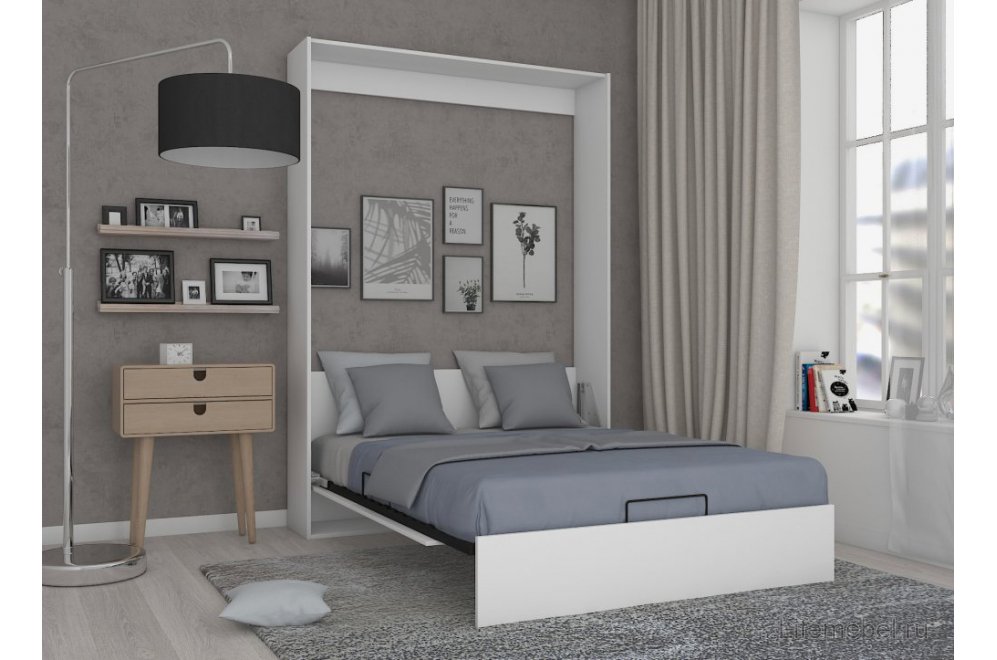 Шкаф-кровать Studio super eco 140х200 с ПМ белая