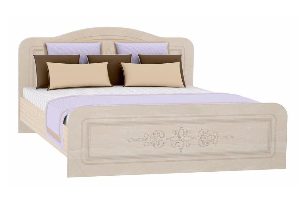 Кровать двуспальная Фиеста-М КР-502 160x200 перламутровый глянец с матрасом