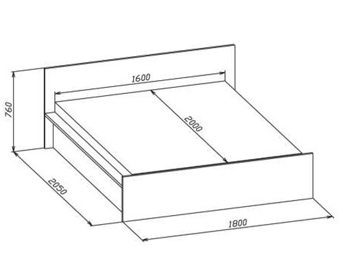 Кровать К-1 160x200 испанский орех с матрасом