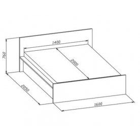 Кровать К-2 140 см x 200 см испанский орех с матрасом