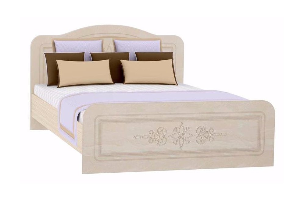 Кровать односпальная Фиеста-М КР-501 140 см х 200 см перламутровый глянец с матрасом