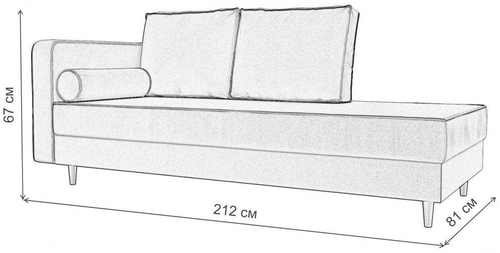 Кушетка Прайм левая белая экокожа