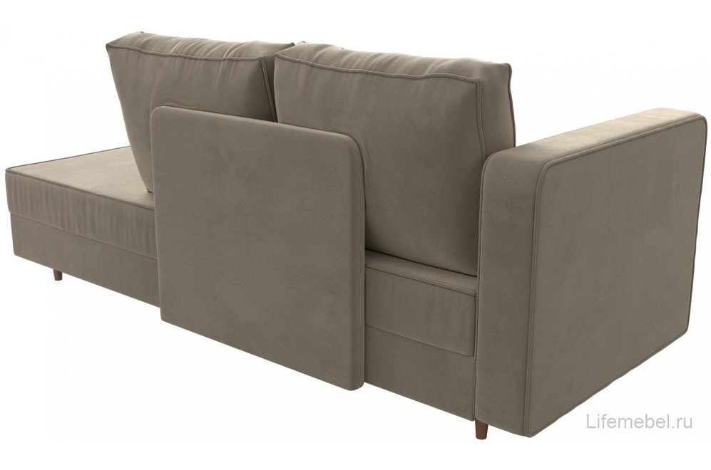 Кушетка Прайм левая бежевый микровельвет