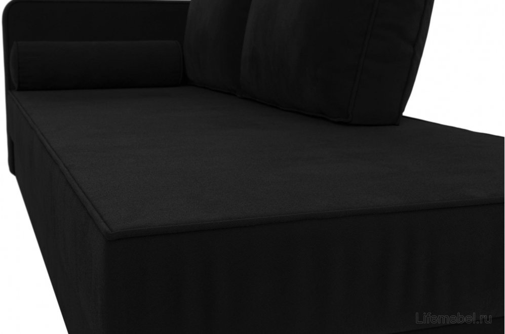 Кушетка Прайм левая черный микровельвет