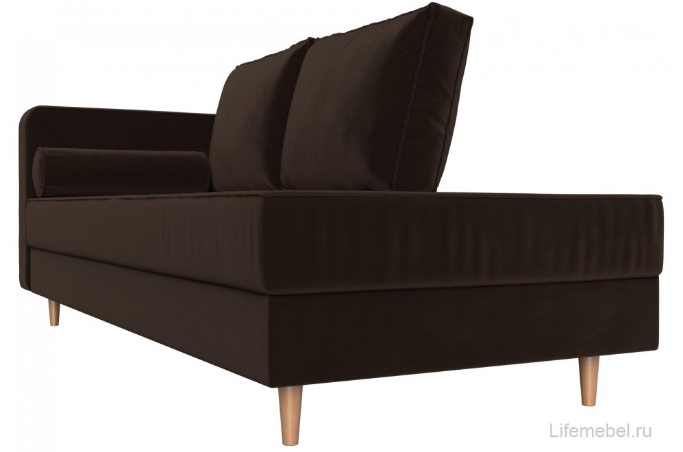 Кушетка Тайра левая коричневый микровельвет