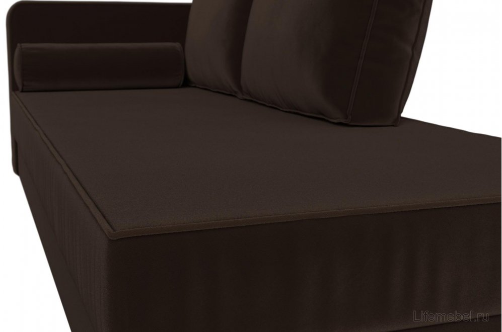 Кушетка Тайра левая коричневый микровельвет