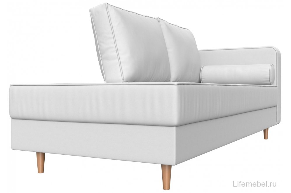 Кушетка Тайра правая белая экокожа