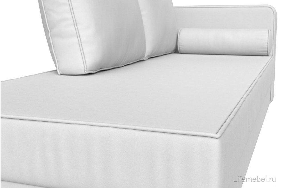Кушетка Тайра правая белая экокожа