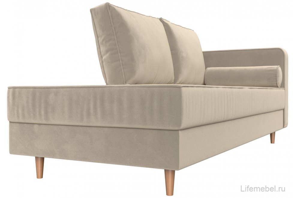 Кушетка Тайра правая бежевый микровельвет