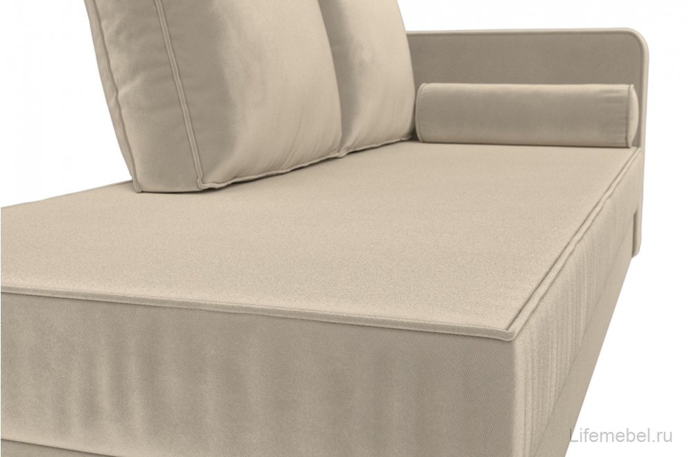 Кушетка Тайра правая бежевый микровельвет