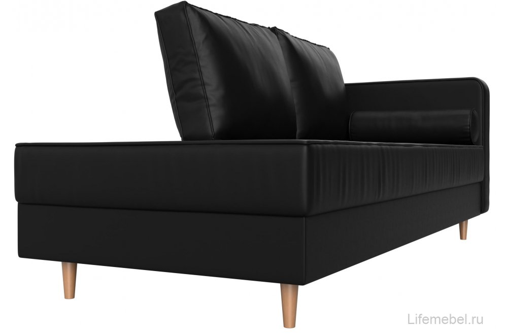 Кушетка Тайра правая черная экокожа