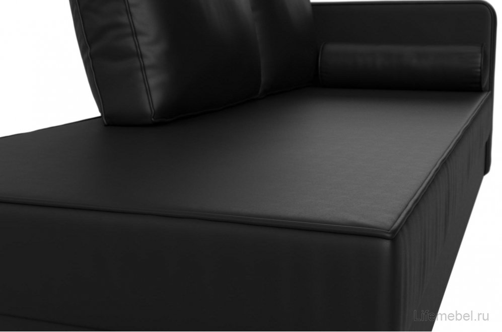 Кушетка Тайра правая черная экокожа