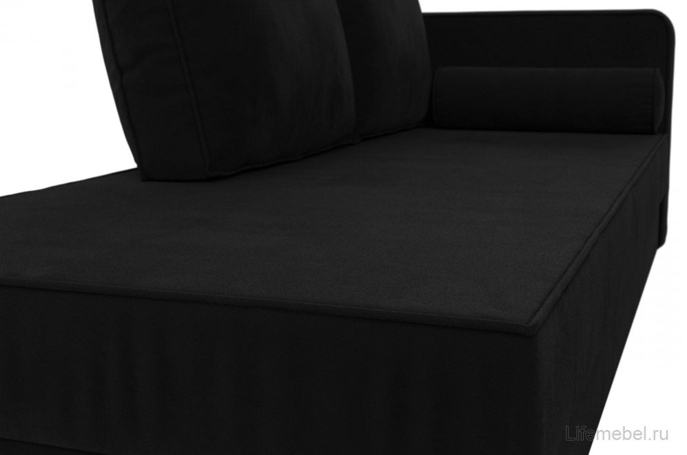 Кушетка Прайм правая черный микровельвет