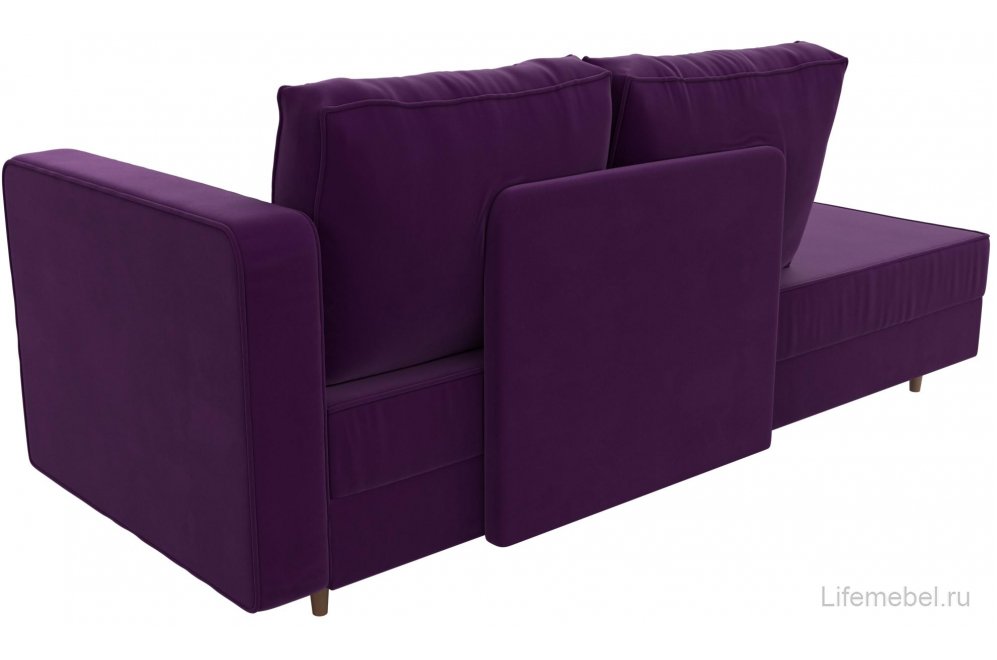 Кушетка Прайм правая фиолетовый микровельвет