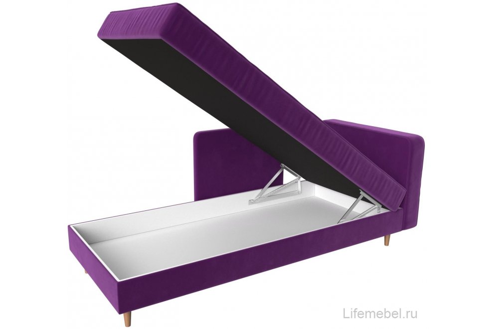 Кушетка Прайм правая фиолетовый микровельвет
