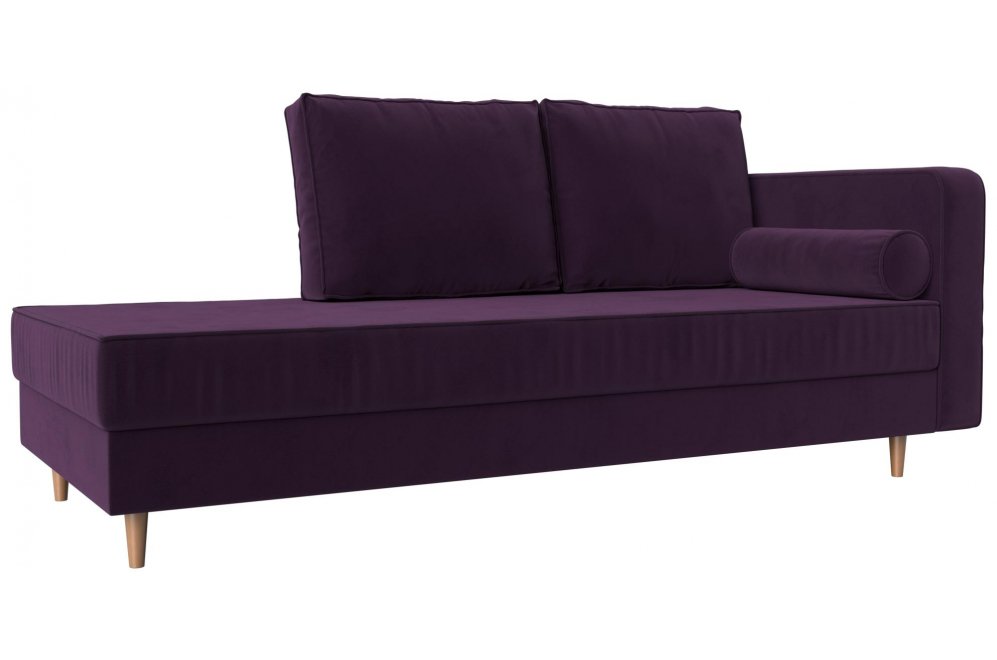 Кушетка Прайм правая фиолетовый велюр