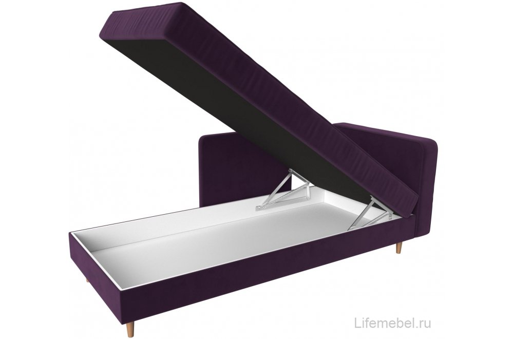 Кушетка Прайм правая фиолетовый велюр