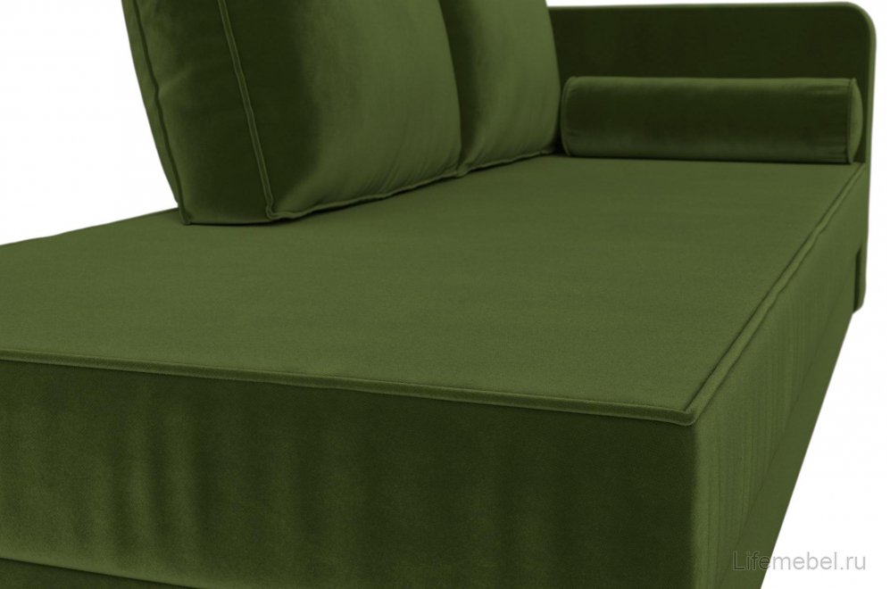 Кушетка Тайра правая зеленый микровельвет