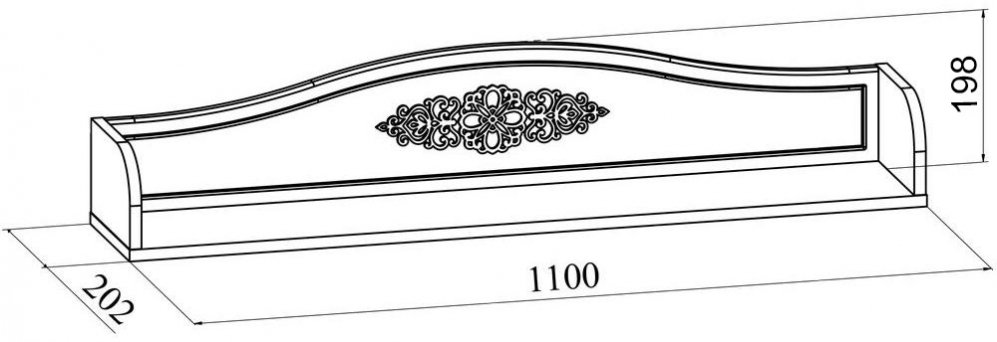 Полка настенная Ассоль АС-50 белое дерево