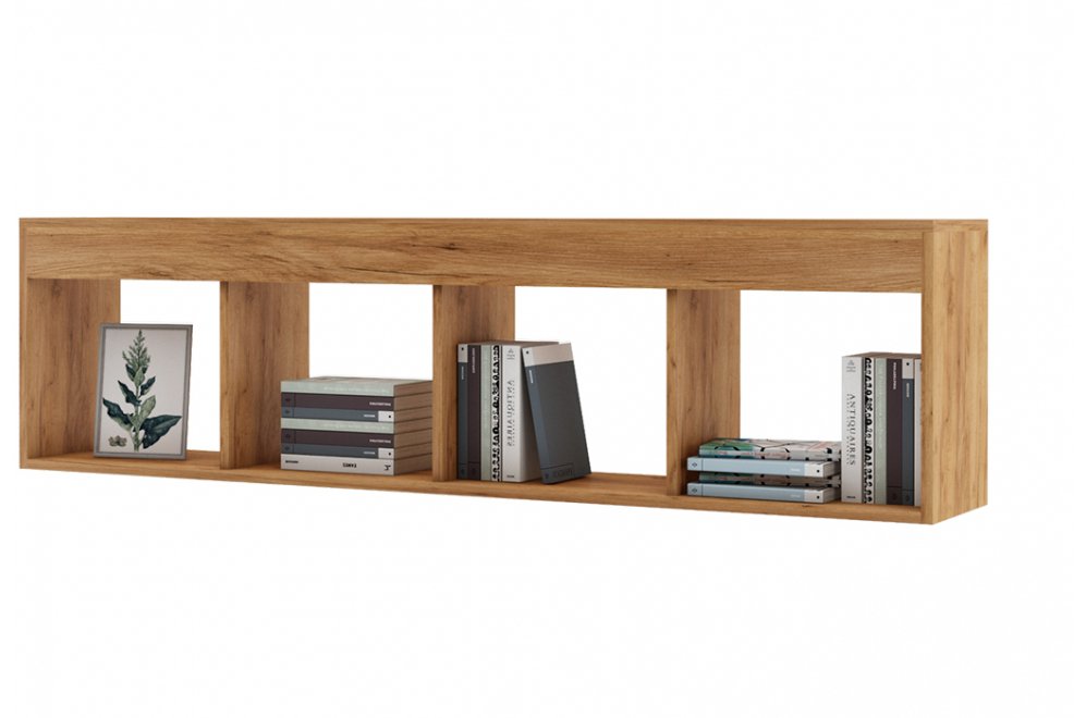 Полка настенная Эстри-3 дуб золотистый