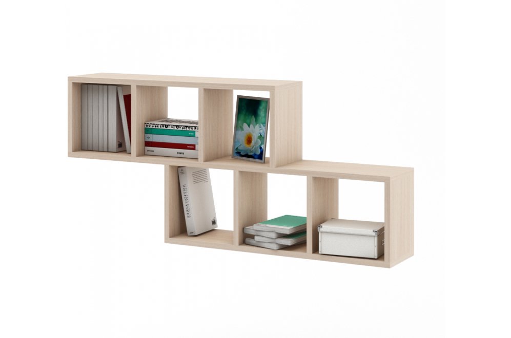 Полка настенная Вайс-4 дуб молочный