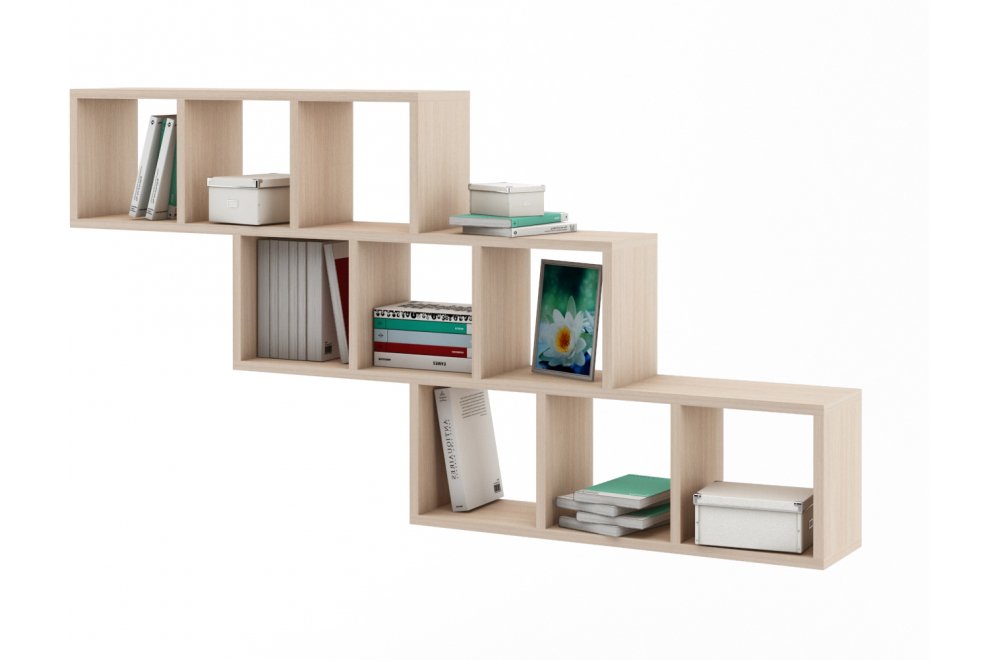 Полка настенная Вайс-5 дуб молочный