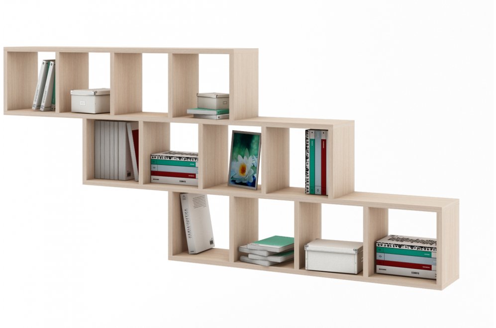 Полка настенная Вайс-8 дуб молочный