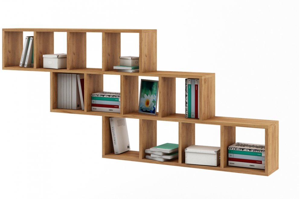 Полка настенная Вайс-8 дуб золотистый