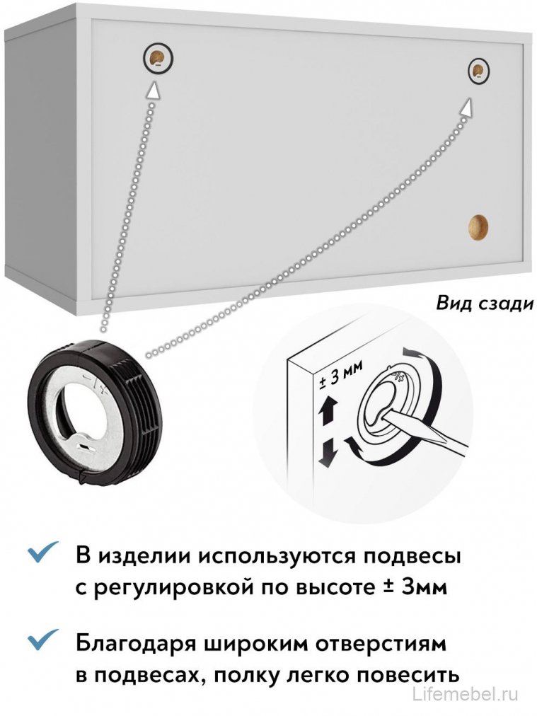 Полка П-01 белый структурный