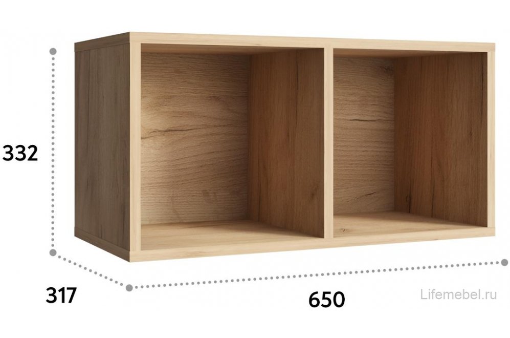 Полка П-01 дуб крафт золотой