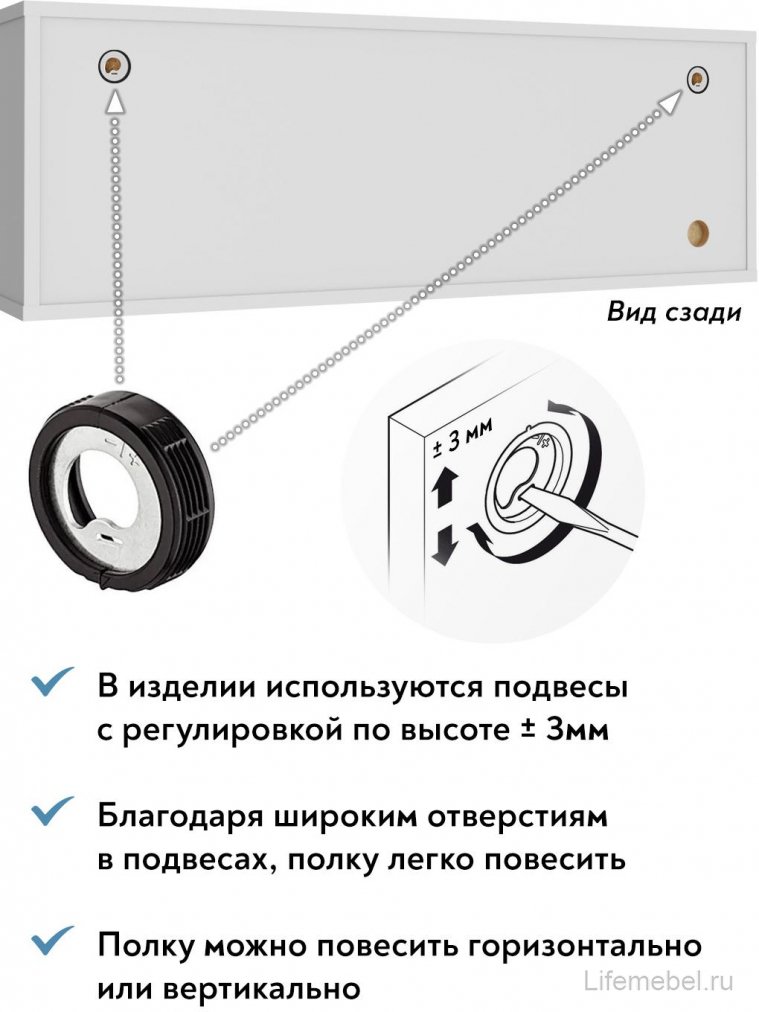 Полка П-02 белый структурный