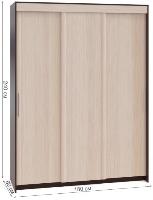 Шкаф-купе ШР-186.32 венге / беленый дуб