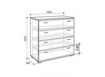 Комод 4 ящика Сити 9.1