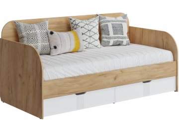 Детская кровать Эмилия ЭЛ-48 (90 x 200) дуб крафт золотой / меренга