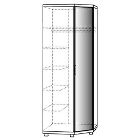 Шкаф угловой Ирис 21 дуб тортона с зеркалом